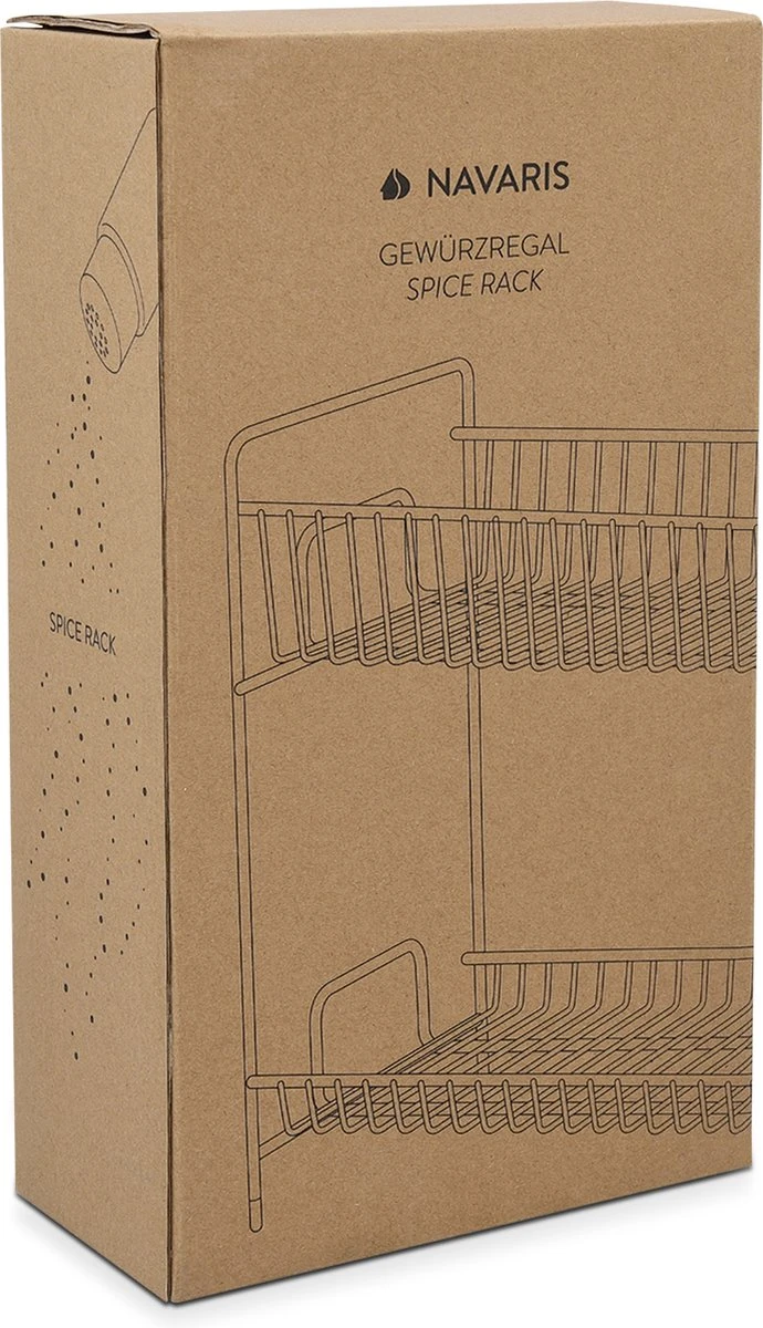 Navaris Stalen Kruidenrekje 2 Laags - Kruidenrek Staand - Rek Voor Kruidenpotjes En Glaasjes - Multifunctionele Organizer Voor Keuken En Badkamer - Afbeelding 6