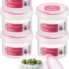 Lock&Lock Voorraadbussen - Vershoudbakjes - Bewaardozen Voedsel - Sausbakjes Met Deksel - Dressing Bakje - Kruidenpotjes - Babyvoeding Bewaarbakjes - 150 Ml - Rond - Luchtdicht - BPA Vrij - Set Van 6 Stuks