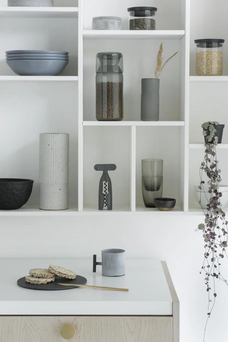 Brabantia Voorraadbussen Met Maatbeker Set Van 2 - 1,3 L - Dark Grey - Afbeelding 4