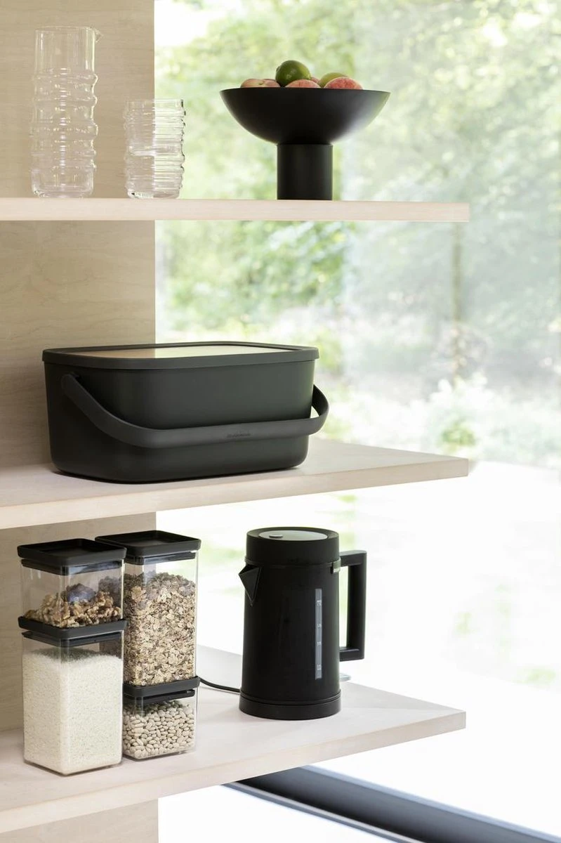 Brabantia Nic Broodtrommel - Met Bamboe Deksel - Dark Grey - Afbeelding 11