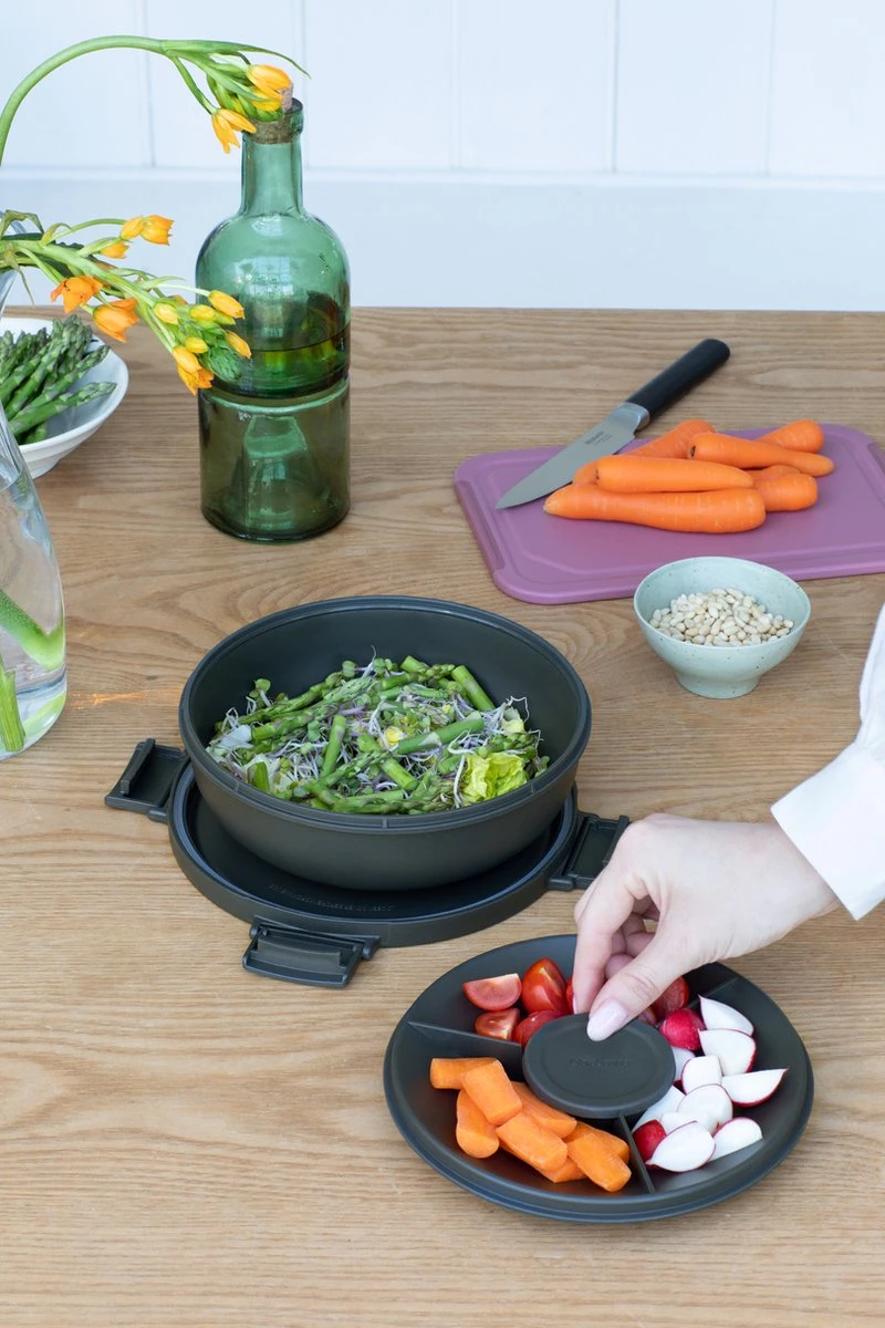 Brabantia Make & Take Salade Lunchbox - 1,3 L - Kunststof - Dark Grey - Afbeelding 12