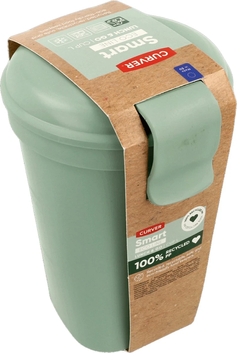 Curver Lunch & Go Beker - Magnetronbestendig - Lunchbeker – Muesli Beker - Soepbeker - Yoghurt Beker To Go – LunchBox - KoffieBeker - Salade Lunchbox - 0,6l – Groen - Afbeelding 7