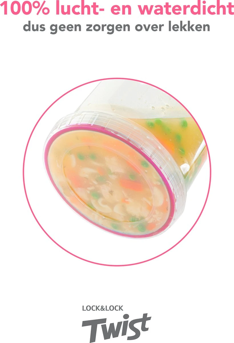 Lock&Lock Voorraadbussen - Vershoudbakjes - Bewaardozen Voedsel - Sausbakjes Met Deksel - Dressing Bakje - Kruidenpotjes - Babyvoeding Bewaarbakjes - 150 Ml - Rond - Luchtdicht - BPA Vrij - Set Van 6 Stuks - Afbeelding 4