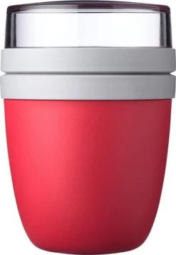 Mepal – Lunchpot Ellipse – Praktische Muesli Beker To Go – Nordic Red – Geschikt Voor Vriezer, Magnetron En Vaatwasser.