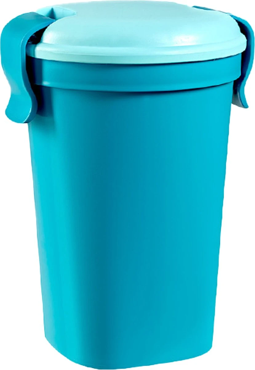 Curver Lunch & Go Beker - Magnetronbestendig - Lunchbeker – Muesli Beker - Soepbeker - Yoghurt Beker To Go – LunchBox - KoffieBeker - Salade Lunchbox - 0,6l – Blauw