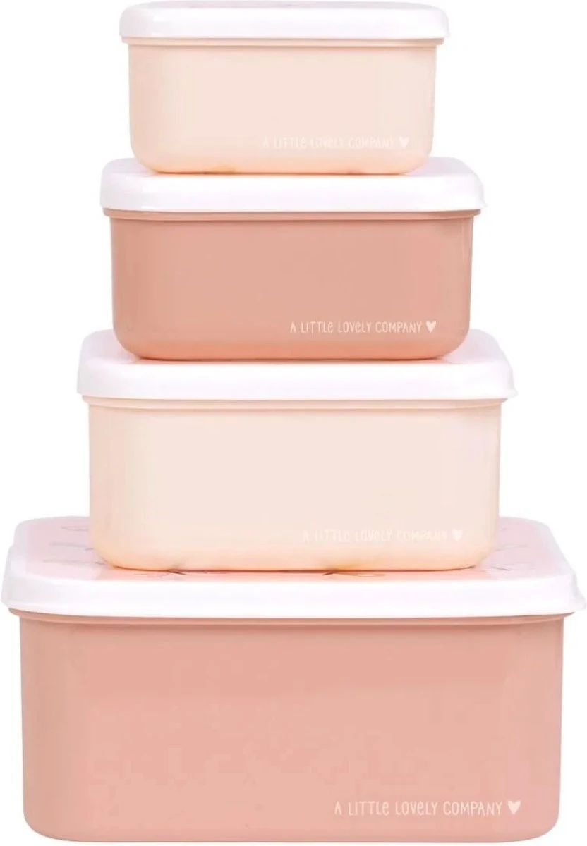 A Little Lovely Company - Brooddoos - Broodtrommel - Lunch & Snack Box Set Van 4 - Vlinders - Afbeelding 6