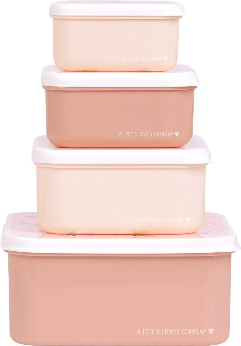 A Little Lovely Company - Brooddoos - Broodtrommel - Lunch & Snack Box Set Van 4 - Vlinders - Afbeelding 2