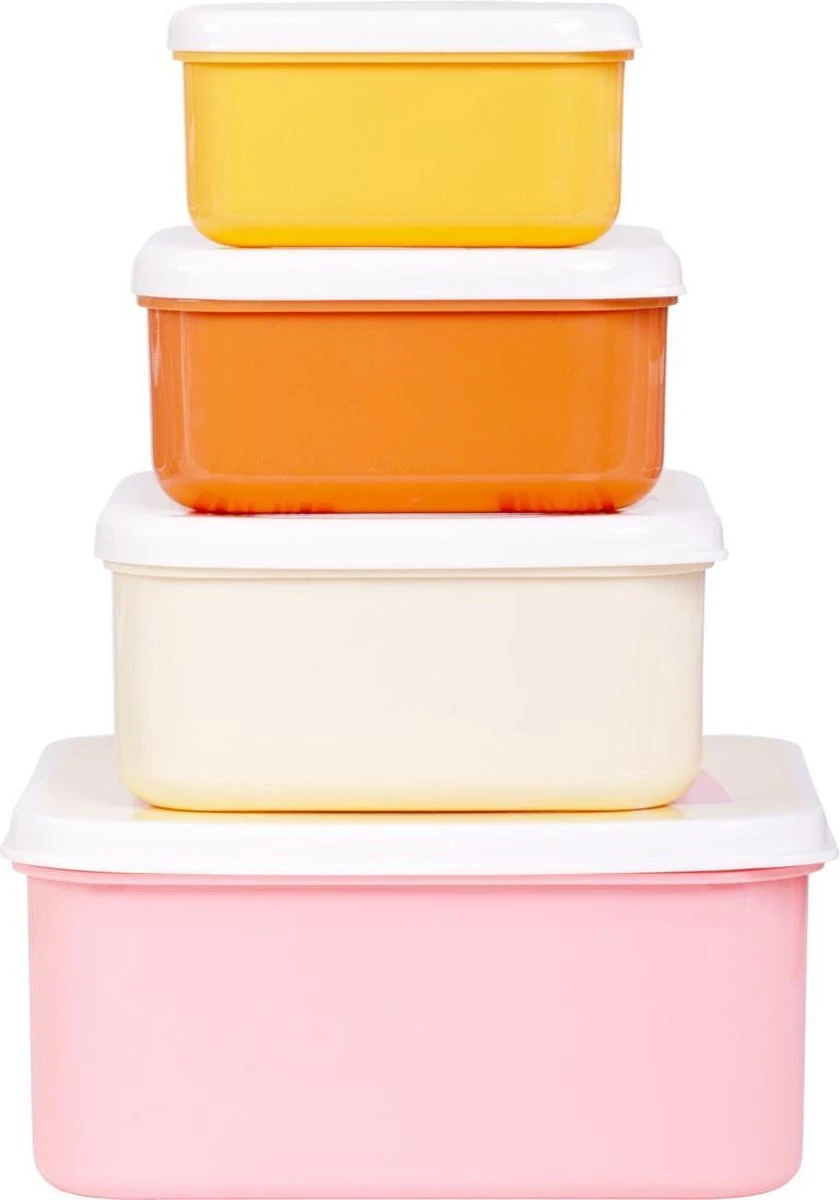 A Little Lovely Company - Brooddoos - Broodtrommel - Lunch & Snack Box Set Van 4 - Regenbogen - Afbeelding 6