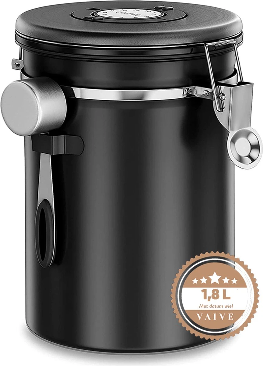 VAIVE Koffieblik - Koffiebus - Koffieblikbewaarblik - Bewaarbus Koffie - Voorraadpotten - Voorraadbussen - Voorraadbus -1.8L