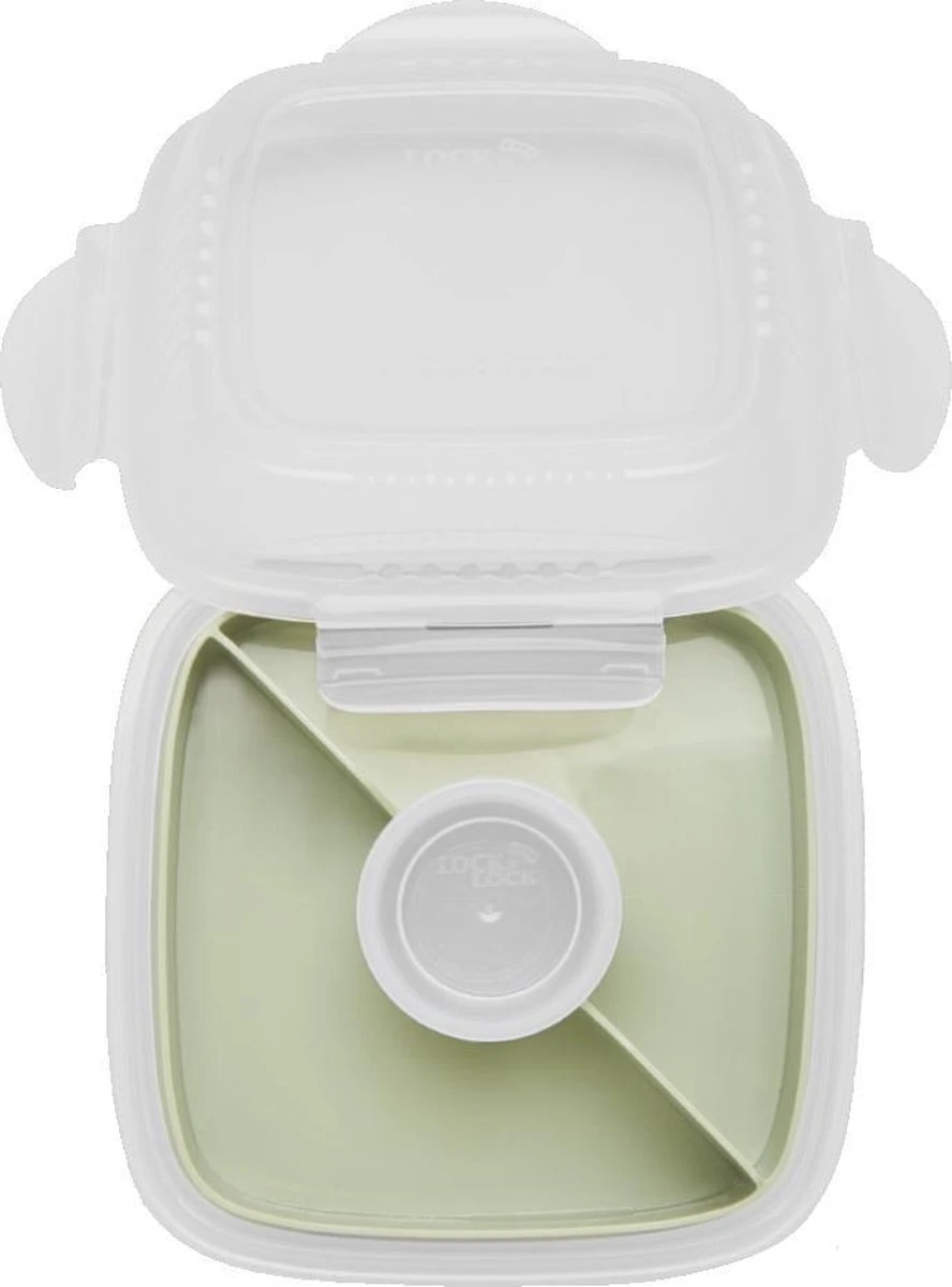 Lock&Lock Saladebox - Salade Lunchbox To Go - Salade To Go - 950 Ml - Lekvrij - Met Verdeelvakjes - Groen - Afbeelding 6