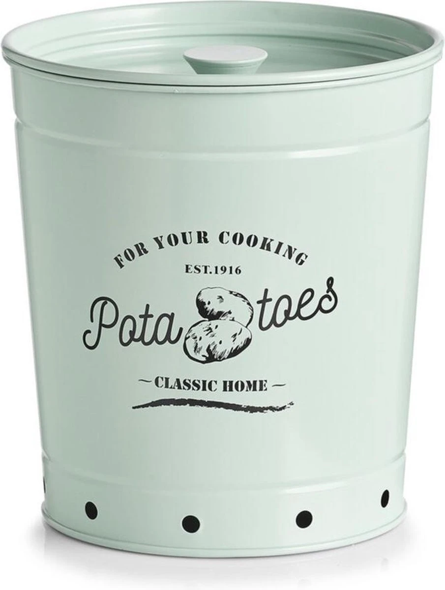 Voorraad/bewaar Emmers 3 Stuks Voor Knoflook, Ui En Aardappel 12/18/21 Cm In Set - Zeller - Keukenbenodigdheden - Keukendecoratie/accessoires - Voorraadblikken/emmers - Knoflook/ui/aardappel Emmers - Afbeelding 2